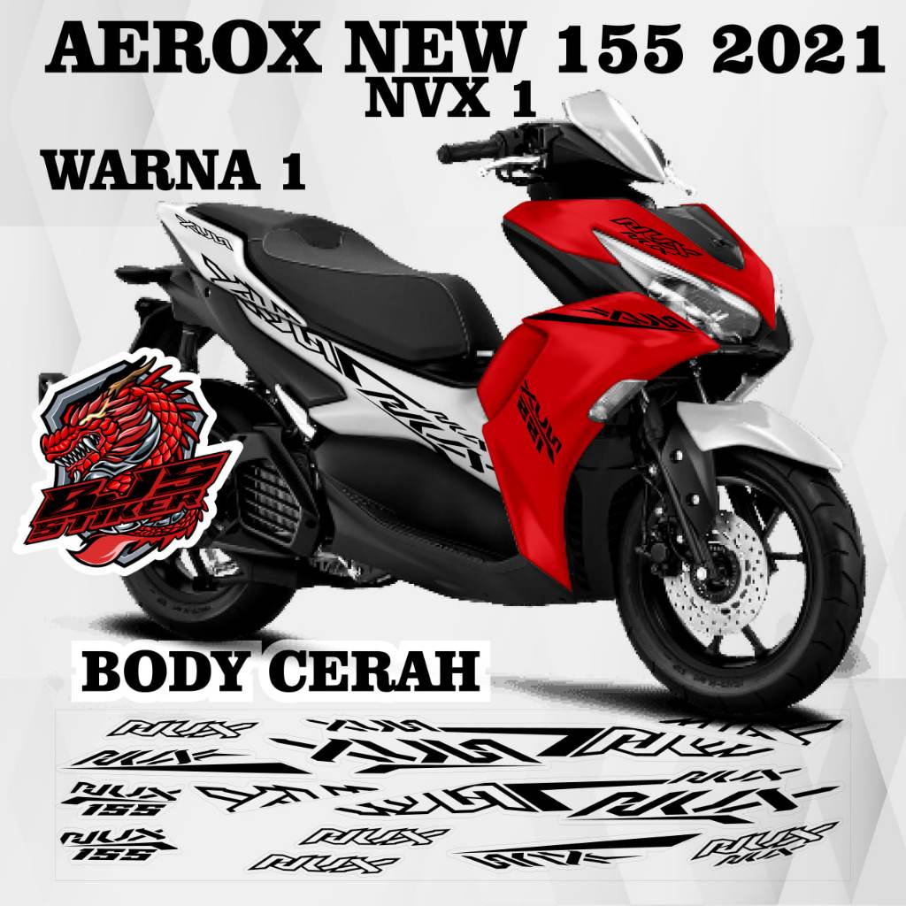 stiker striping aerox new aerox nvx 1 body cerah - stiker decal aerox new 2021 aerox nvx 1 body cera