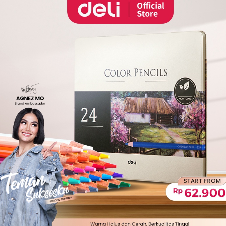 

Deli Highgrade Oil Pencil Color Pensil Warna Minyak 4872 Warna 6567 6568 u L4X7