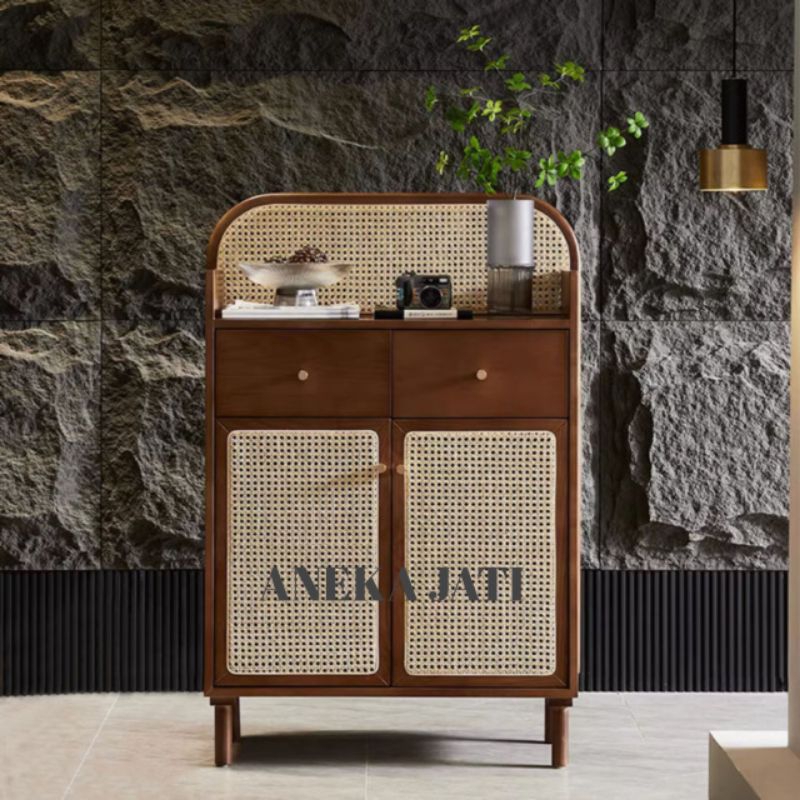 Nakas Jati Rotan Minimalis Klasik Nakas Scandinavian Meja Nakas Bed Side Table Jati Bufet Kabinet Ja