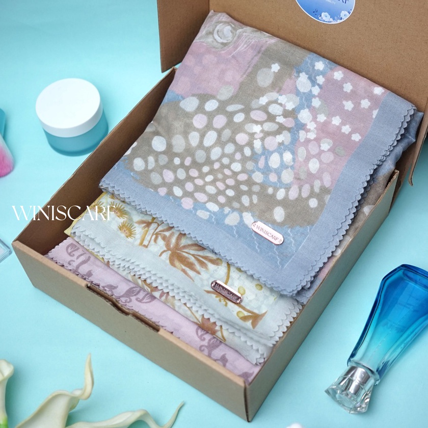 Flash Sale Winiscarf Hijab Jumbo Syari Segi Empat Motif Voal Premium