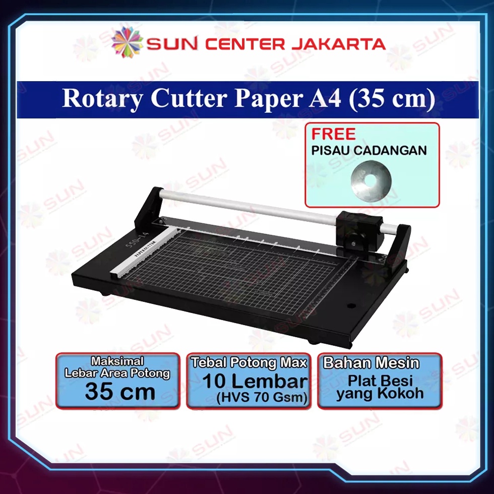 

Rotary Paper Cutter Trimmer A4 A3 vertikal 35 cm Alat Potong Pemotong kertas HVS Kertas foto Photo glossy Silky Sticker Art Paper A3 A4 A5 A6 Pas Photo 4R o R5L5