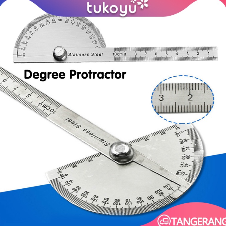 

18 Stainless Degree ProtractorBusur DerajatProtractor Penggaris JangkaPengukur SudutRoundhead Measuring Ruler n W1N8