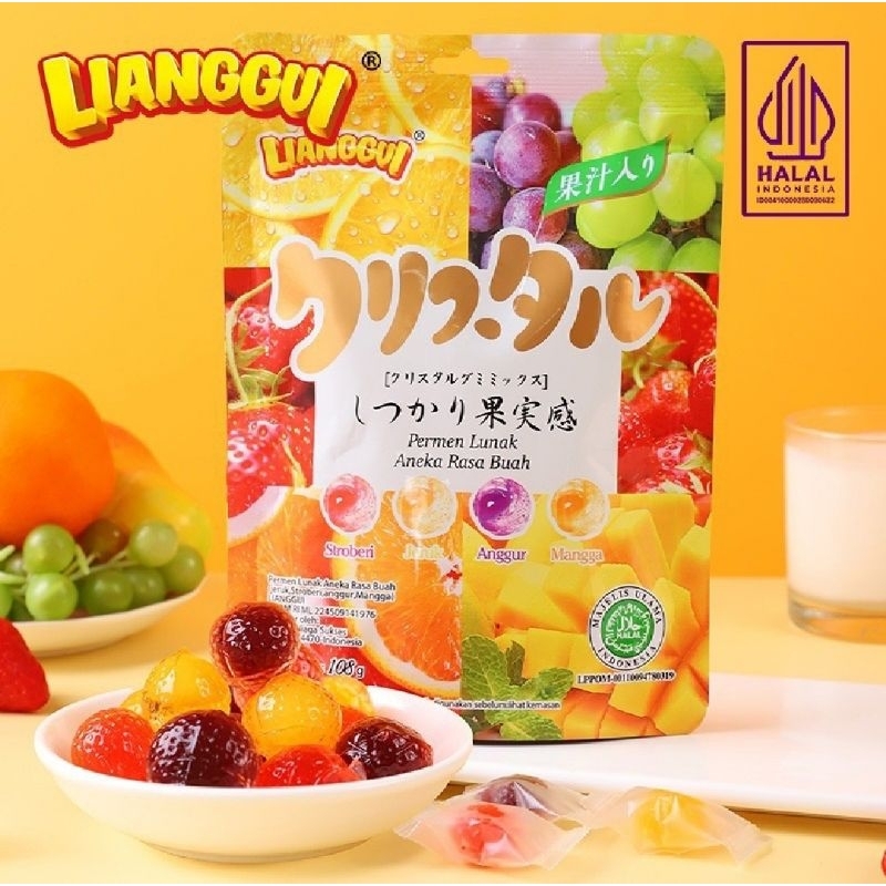 

Permen Viral PEELED FUDGE Assorted 4 Rasa LIANGGUI Jeli Lunak Aneka Rasa Gummy Fruit Jelly