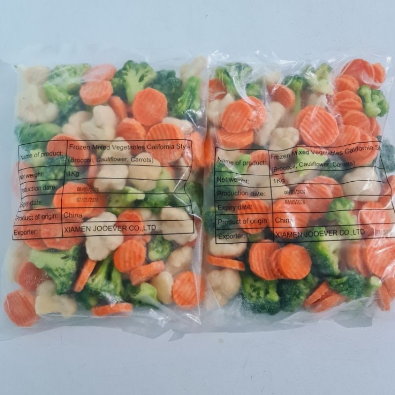 

Mix vegetable California Style 3w (carrot, cauliflower, brokoli) frozen import 1kg/ sayur frozen import/ wortel/ kembangkol/ brokoli