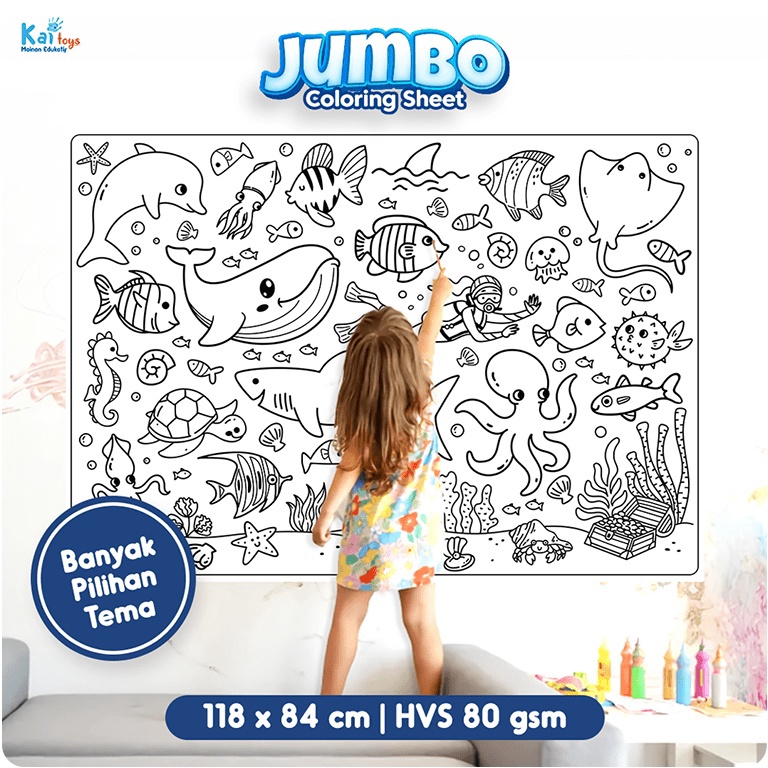 Jumbo Coloring Sheet  Doodle Raksasa A  Giant Coloring Poster  Mainan Anak Kertas Mewarnai Raksasa q