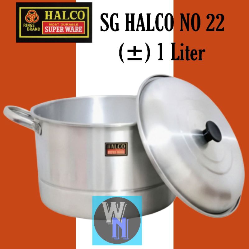 HALCO-Dandang Halco No 22 ( 1 s/d 1,5 Liter)/Langseng Nasi Halco No 22/Panci kukus Panci Serbaguna H