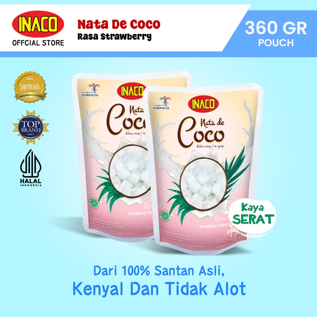 

INACO Nata De Coco Strawberry Pouch 360gr - Twinpack