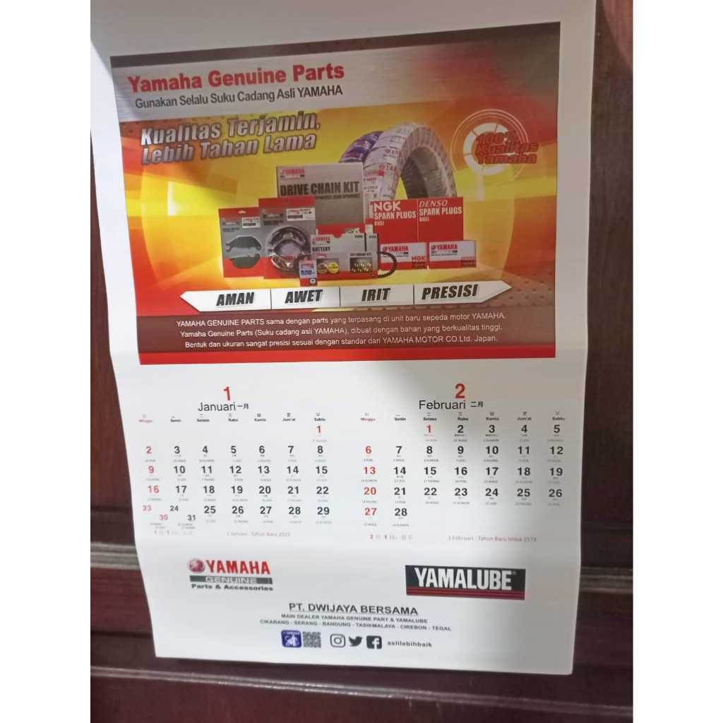 

Iklan Kalender 2022 Yamaha Yamalube