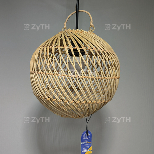 Tempat Lampu Gantung Rotan / Cup Lampu Rattan Aesthetic / Kap Lampu Rotan Kalya Small By Zyth Living