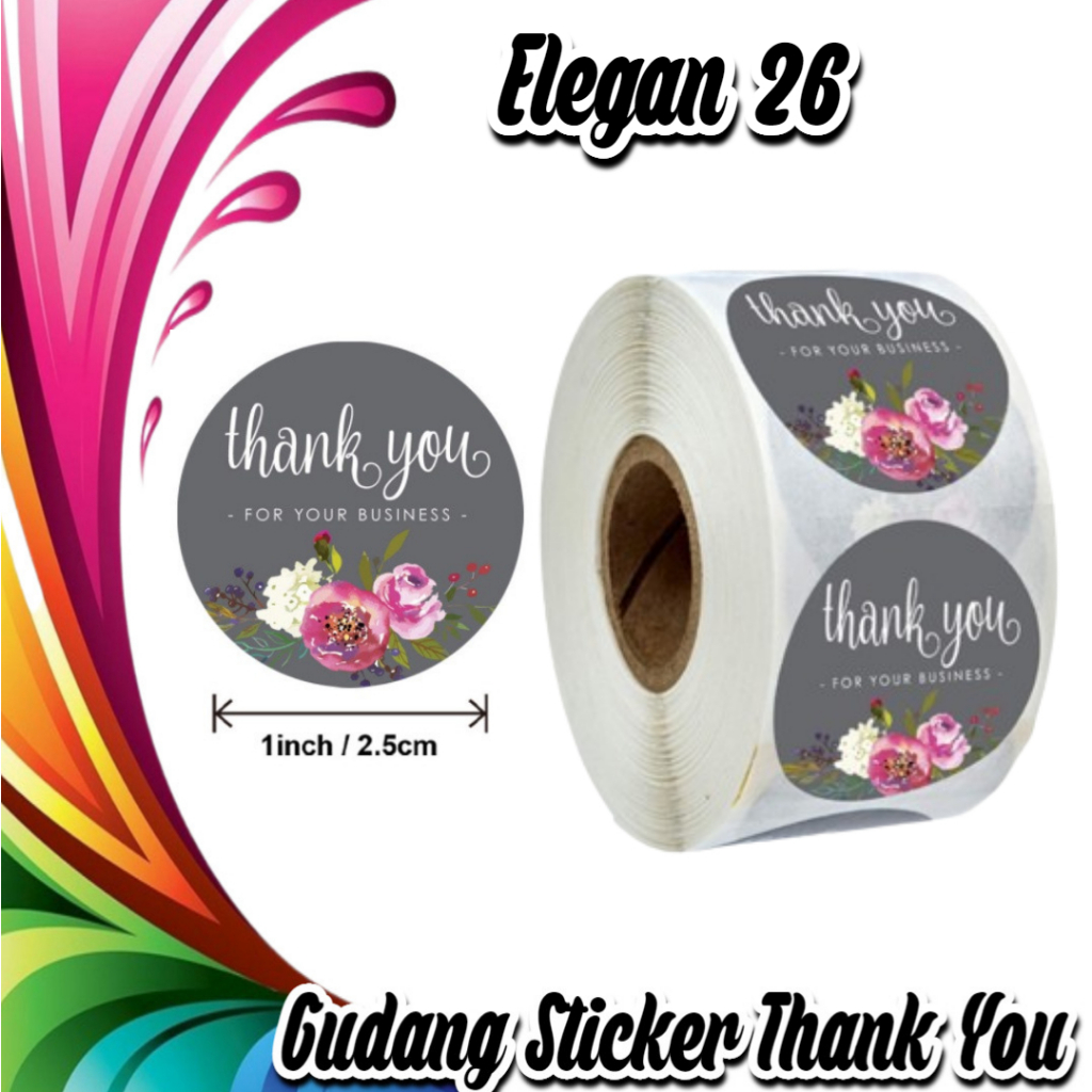 

STICKER THANK YOU STICKER TERIMA KASIH TINGGAL KUPAS & TEMPEL WARNA CERAH TAJAM (ELEGAN 26)