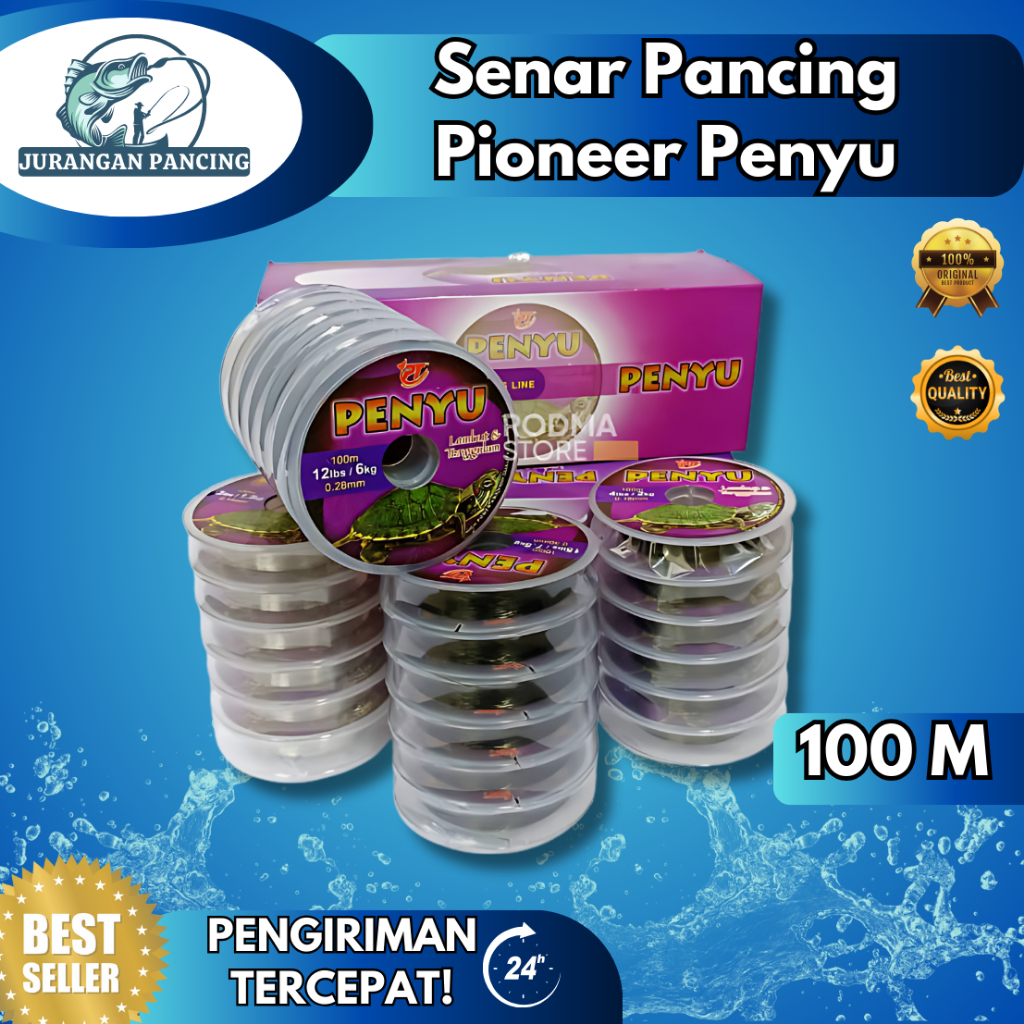 senar penyu 100 meter / Senar pancing pioneer penyu hijau atau clear 100 meter harga per 1roll