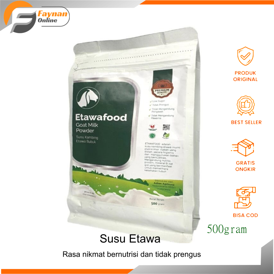 

ETAWAFOOD - Susu Kambing Etawa Bubuk 1kg Goat Milk Powder Susu Sehat Keluarga untuk Tulang & Sendi