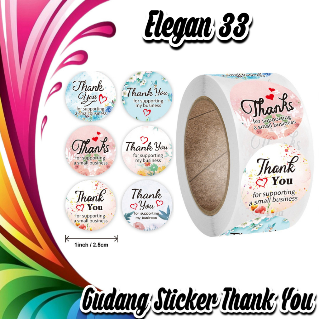 

STICKER THANK YOU STICKER TERIMA KASIH TINGGAL KUPAS & TEMPEL WARNA CERAH TAJAM (ELEGAN 33)