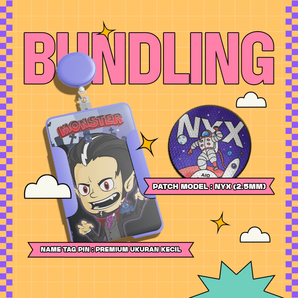 

[PAKET BUNDLING] ID Card PREMIUM Ukuran Kecil + Patch Model NYX Ukuran 2,5mm - Isi 2 pcs - Sepasang