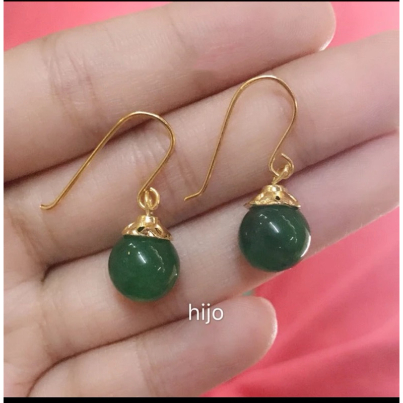 promo anting 6 warna batu giok dan rambut sedana lapis emas