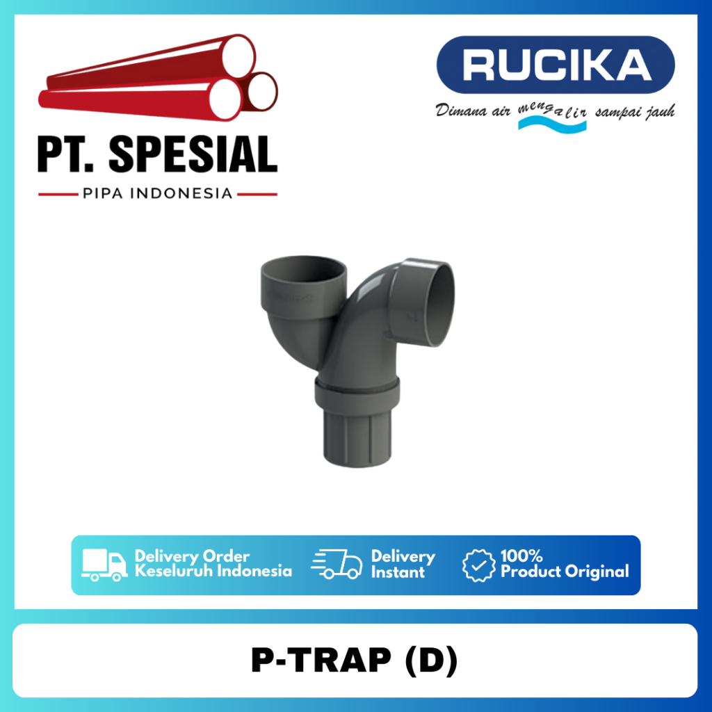 P-Trap D 3 Inch PVC Rucika / P Trap PVC D Rucika / P-Trap D Rucika / P Trap - 05