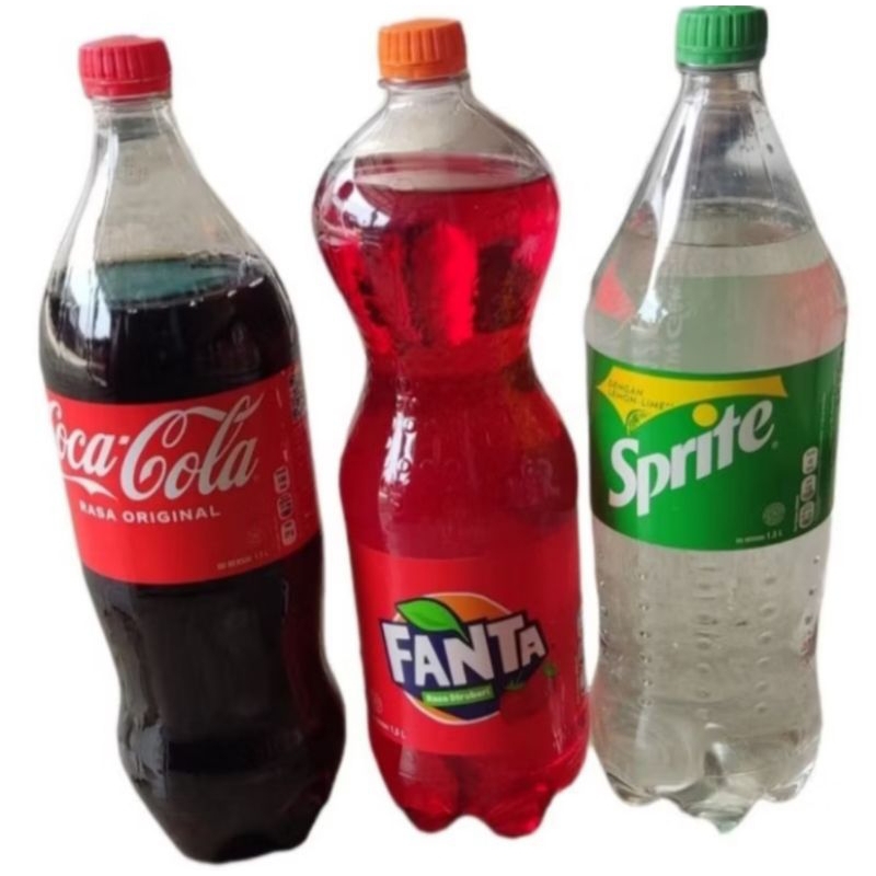 

cola/sprite/fanta ukuran 1,5 liter kemasan rijek kemasan