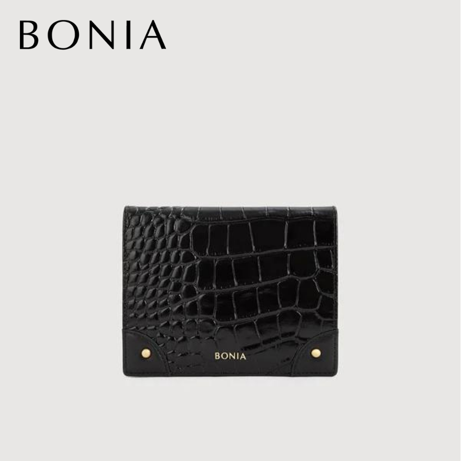 Bonia - Larissa 2 Fold Short Wallet Black