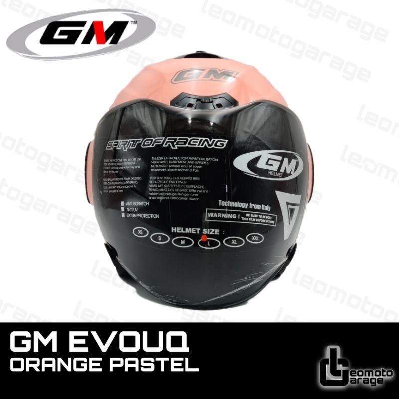 HELM GM EVOUQ HALF FACE POLOS ORANGE PASTEL