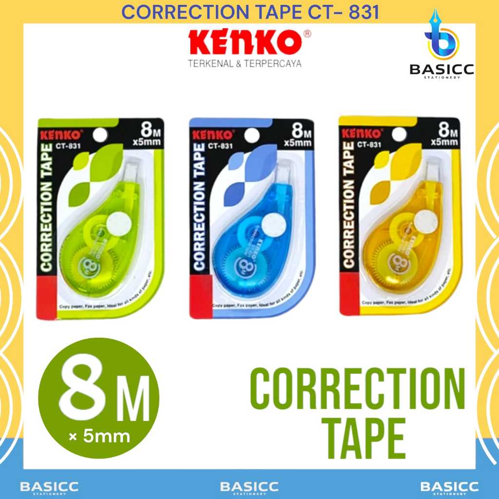 

Kenko Tip Ex Kertas 8Mx5mm Correction Tape CT-831 | @1Pcs