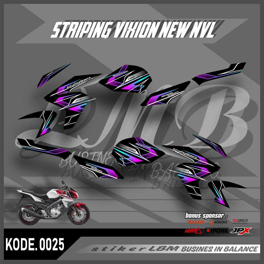 Stiker Striping List Variasi Vixion New NVL - Stiker Striping Variasi Vixion New