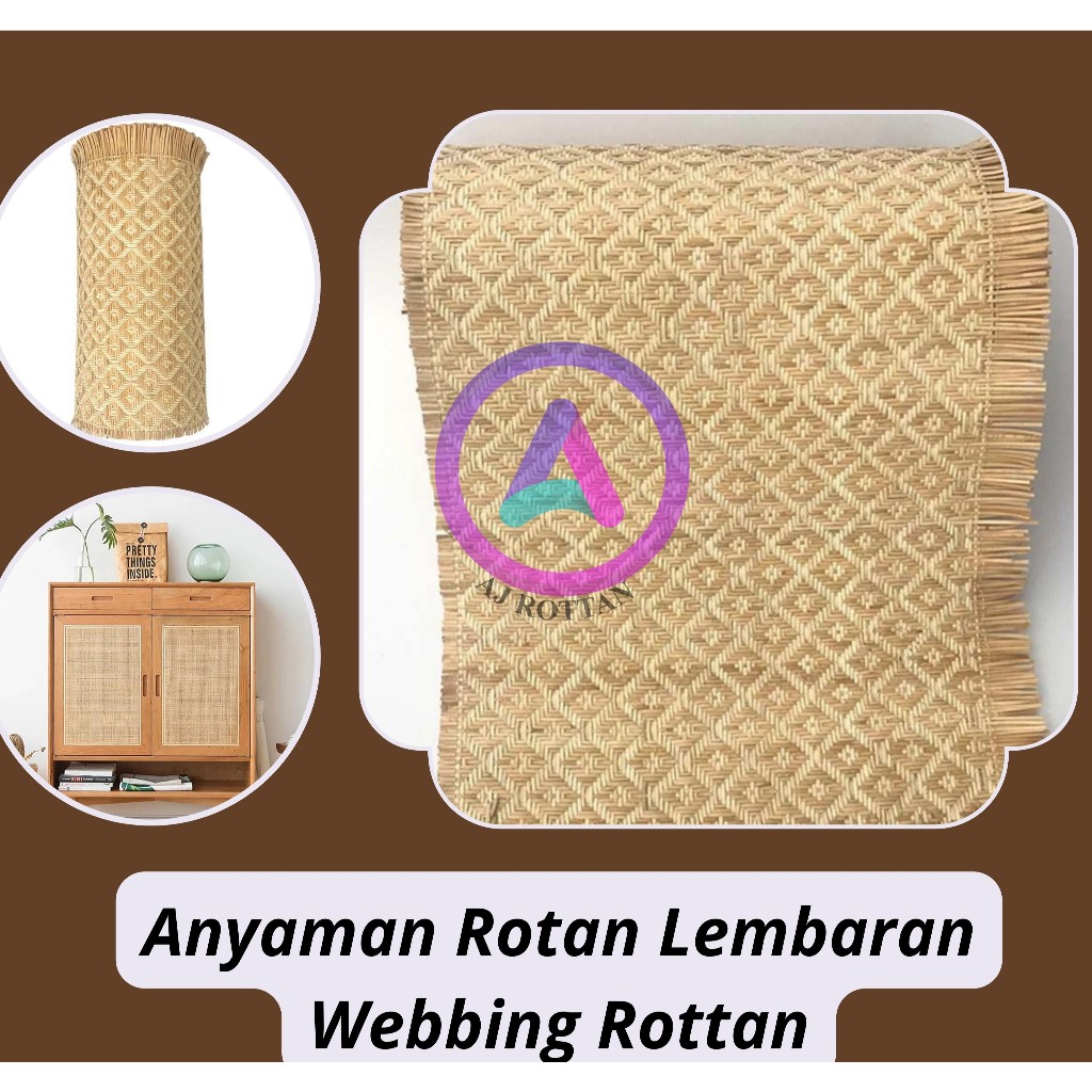 Anyaman Rotan Synthetic Lembaran / Webbing Rotan / Anyaman Plafon / 4