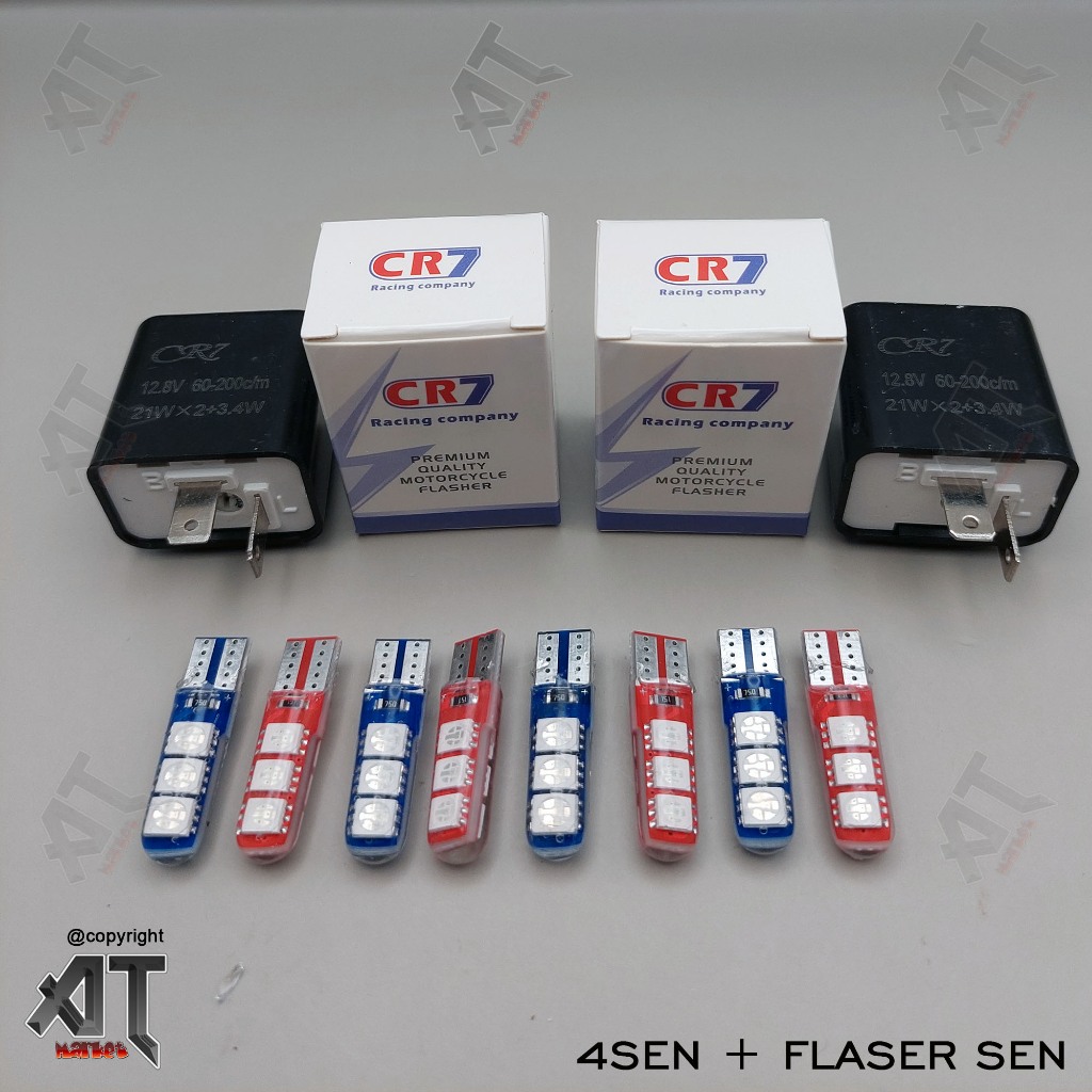 lampu sen led motor 4 pcs + Flaser kedip