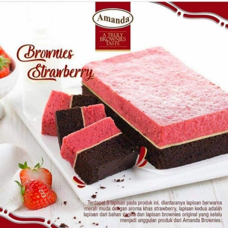 

Brownies kukus Amanda strawberry