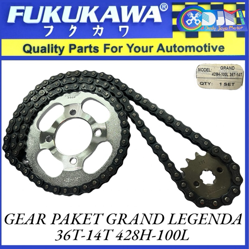Gear Paket Honda Grand Fukukawa 36T-14T 428H-100L Legenda Prima Astrea Original Fukukawa