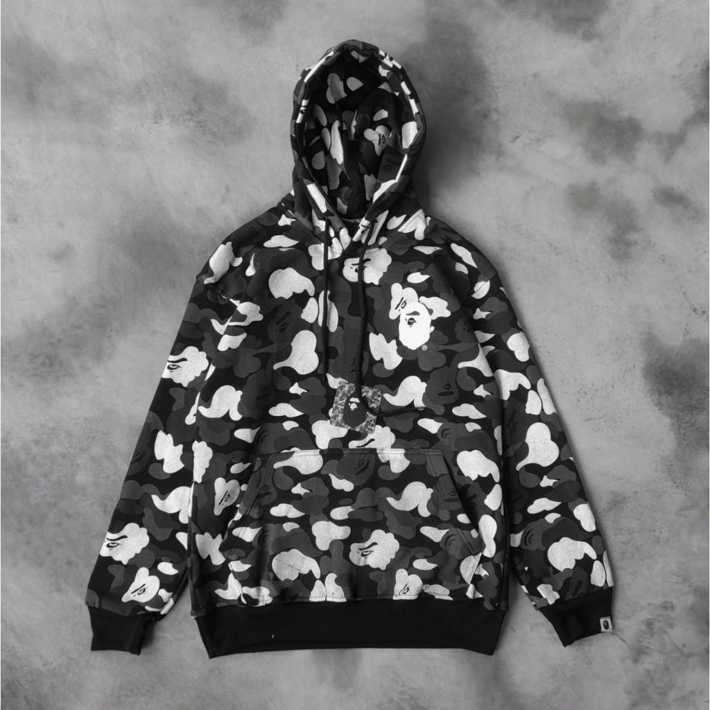 Jaket Hoodie Bape  Abathing  Ape Camo Abu Glow In The Drak Premium Miror