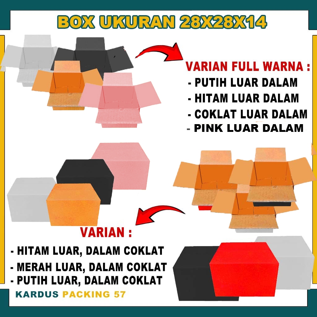 

Kardus 28x28x14 cm/Box A1/Kardus Polos/Kotak Karton/Box Packaging