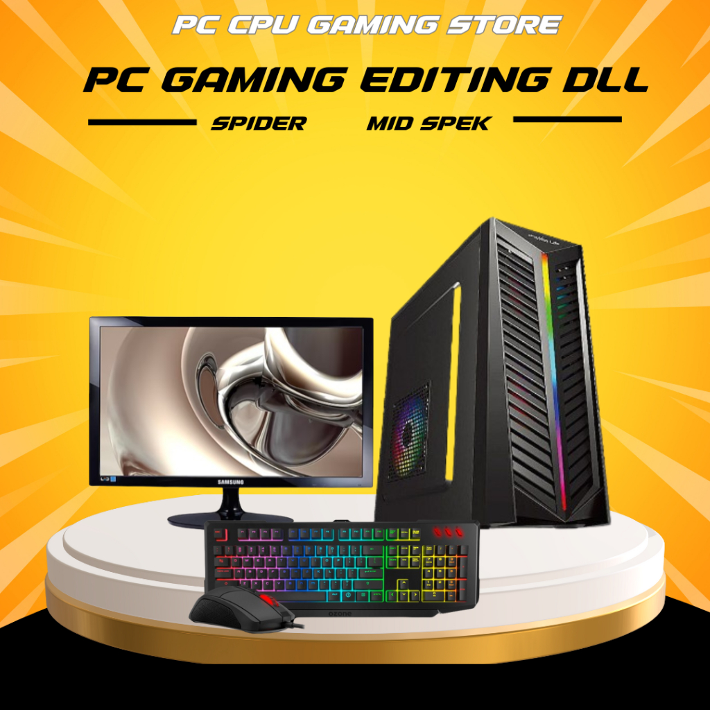 PC gaming core i7 Ram 16 gb monitor 19 in key mouse full set