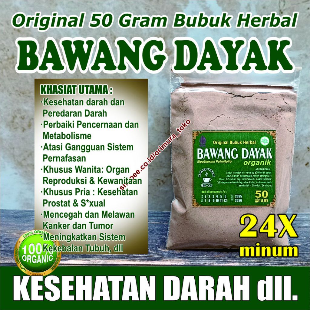 

BAWANG DAYAK ORGANIK bubuk >> Kesehatan Darah & Peredaran Darah – Pencernaan – Pernafasan dll. <<