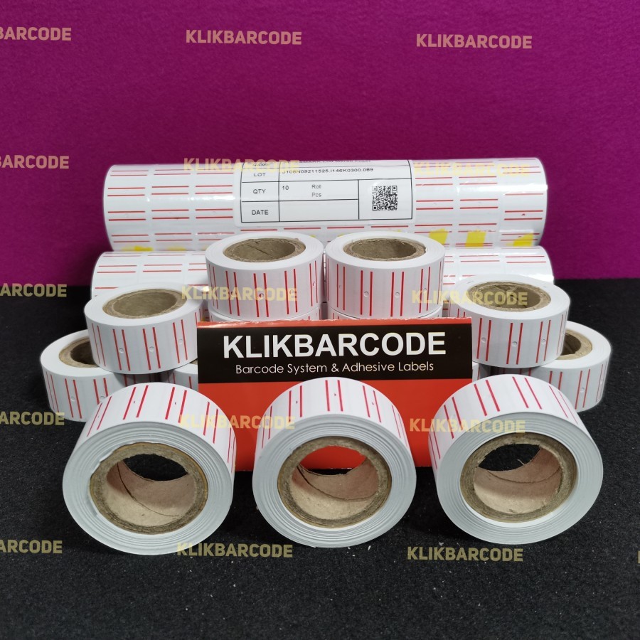 

KERTAS STICKER HANDLABEL 1 LINE - SINGLE LINE - 1 BARIS SATO SAMARK - LIST MERAH ORIGINAL SATO (1Slop/10Roll)