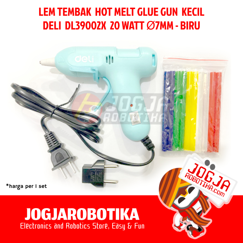 

Lem Tembak Kecil Hot Melt Glue Gun Deli DL39002X 20W 20 watt Diameter Refill 7mm