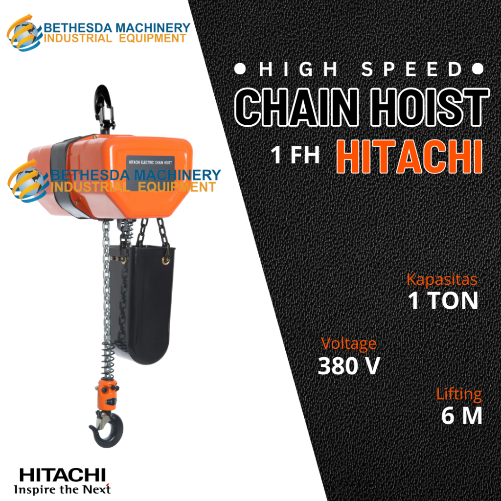 Hitachi Crane 1 TON - 380 Volt Hoist Crane Hitachi 1 TON 6 Meter