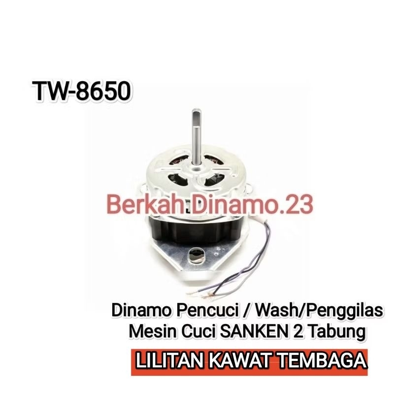 Dinamo Pencuci Mesin Cuci SANKEN TW-8650 / SANKEN TW 8650 Motor Wash Penggilas Tembaga Sanken TW 865
