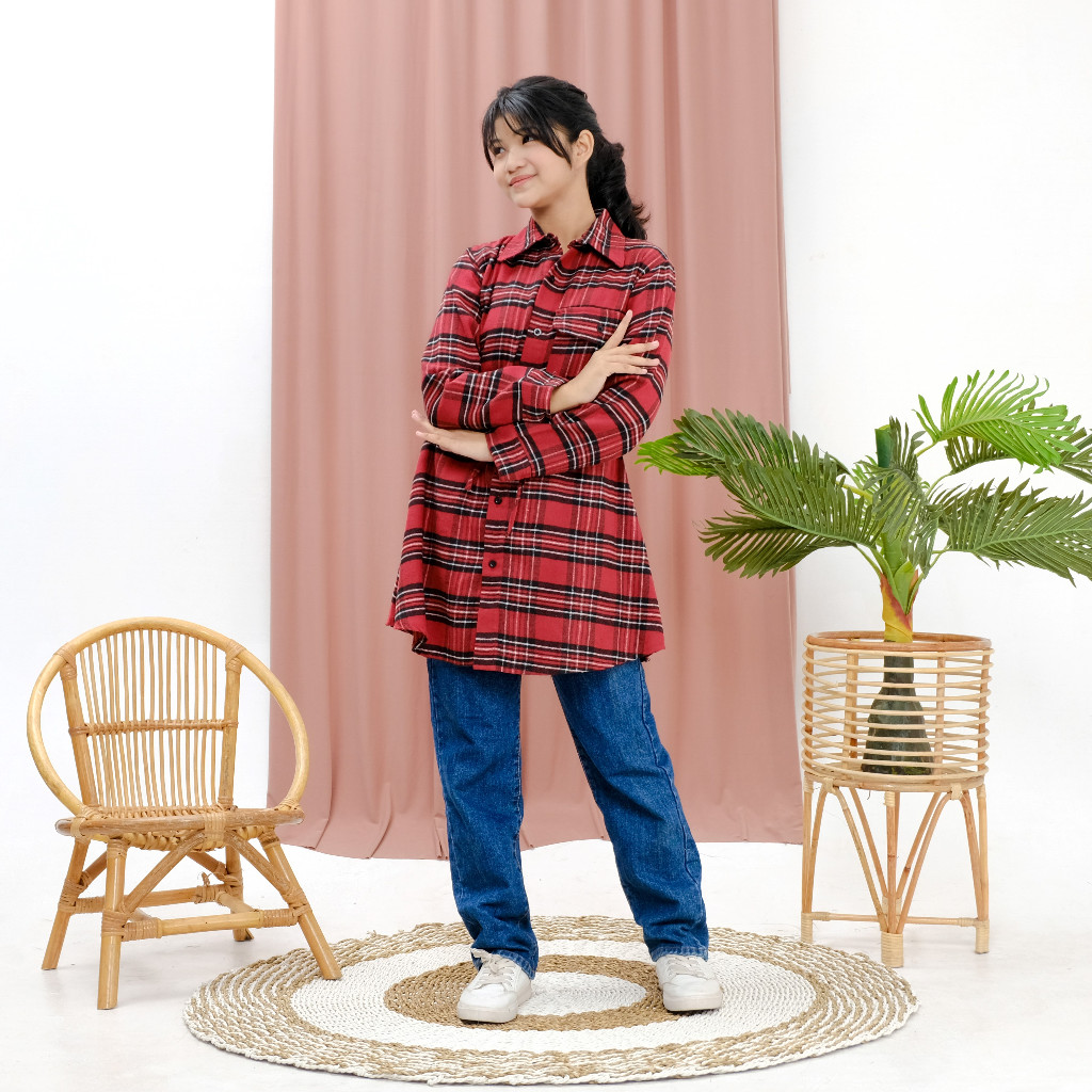 Tunik serut Flanel Anak Perempuan ALV.Inc