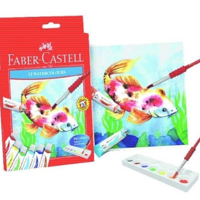 

PRODUK TREND Cat Air Water Colour Free Kuas Palet Faber Castell 12 Warna