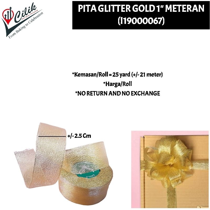 

pita meteran glitter gold emas dekorasi ikat twist kue cake seserahan kado gift paperbag box packaging