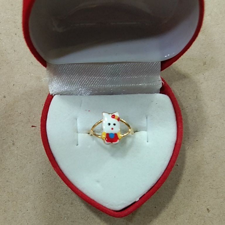 KODE J24R cincin anak gambar hello kitty kelinci 12 gram emas muda