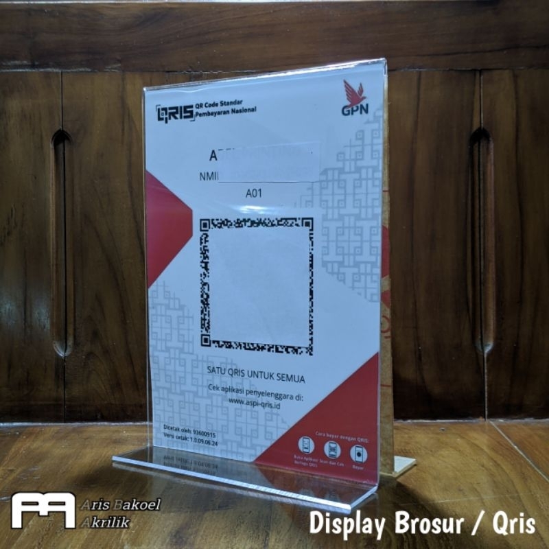 

Display brosur uk A5 / Display Qris / Diplay akrilik /Display serbaguna