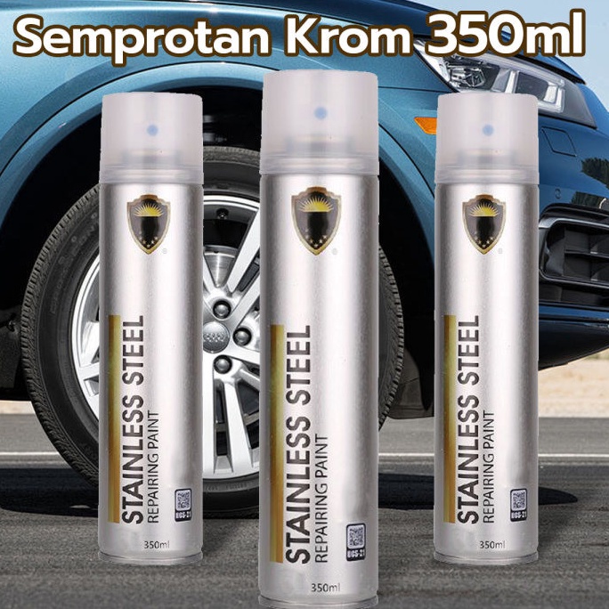 

35 ML Cat Semprot Chrome Warna Chrome Krom Cat Logam Otomotif Baja Tahan Karat w F4Z8
