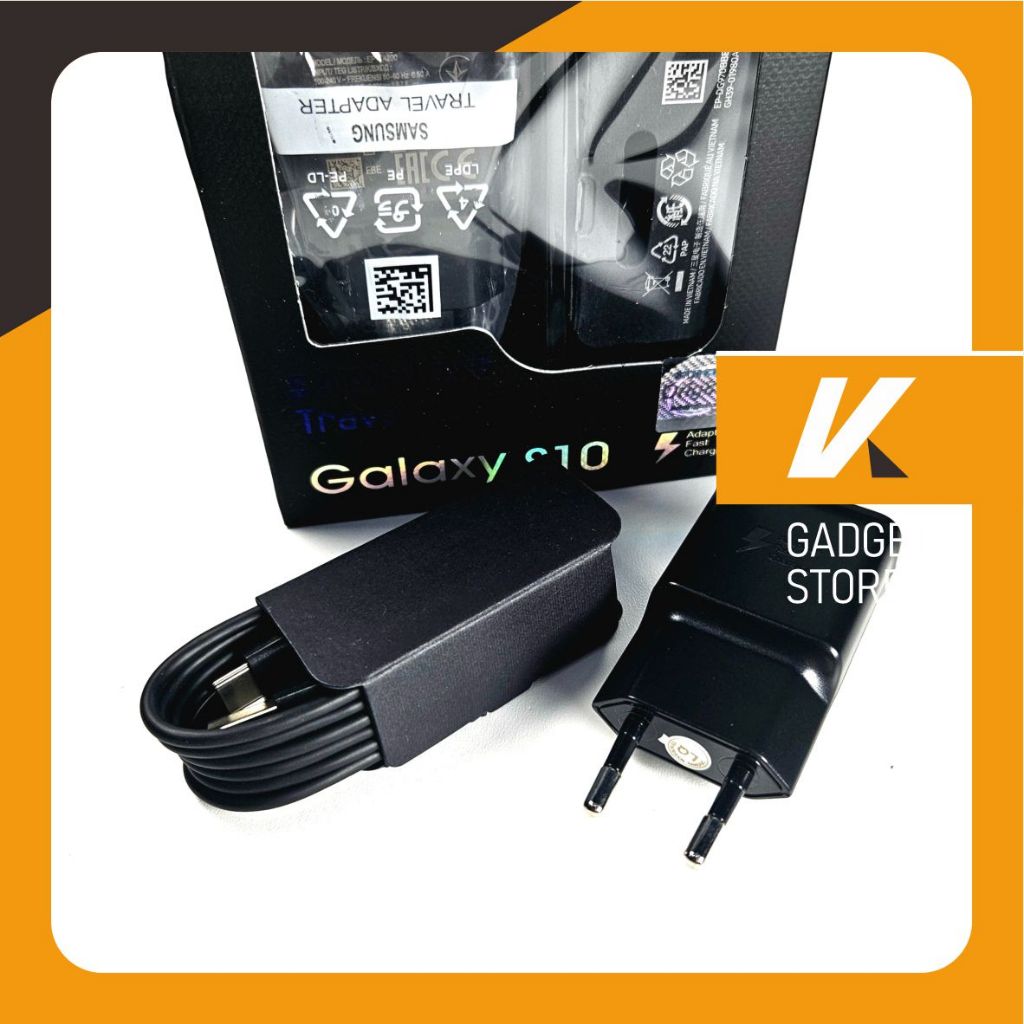 ADAPTOR | CHARGER | CAS-CASAN HP Samsung Galaxy S10 fast charging ( KEPALA CAS | KABEL CAS-CASAN | C
