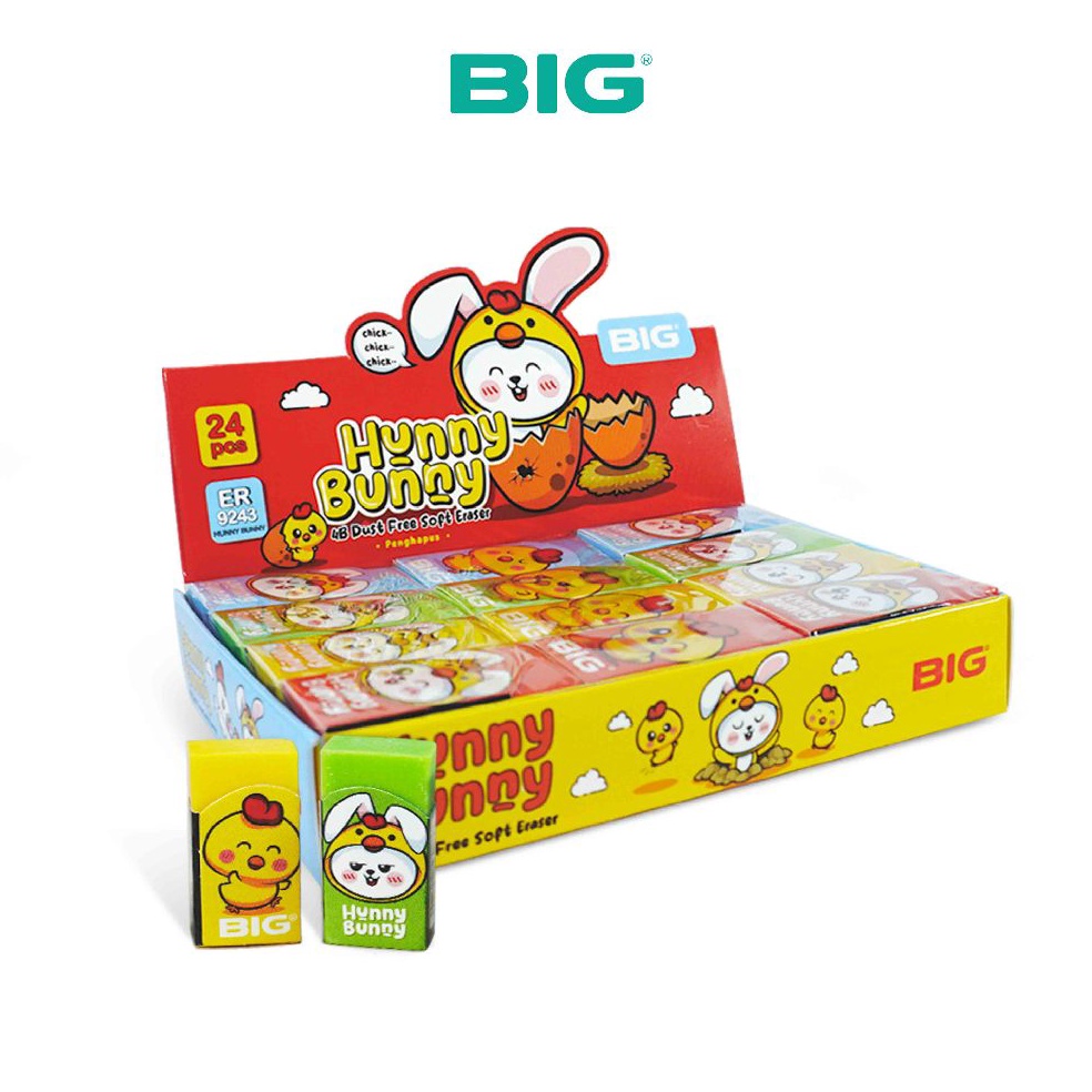 

24 Pcs BIG Penghapus Eraser Pensil Warna Warni Kecil Dust Free Hunny Bunny Series ER9243HUNNYBUNNY p A4D8
