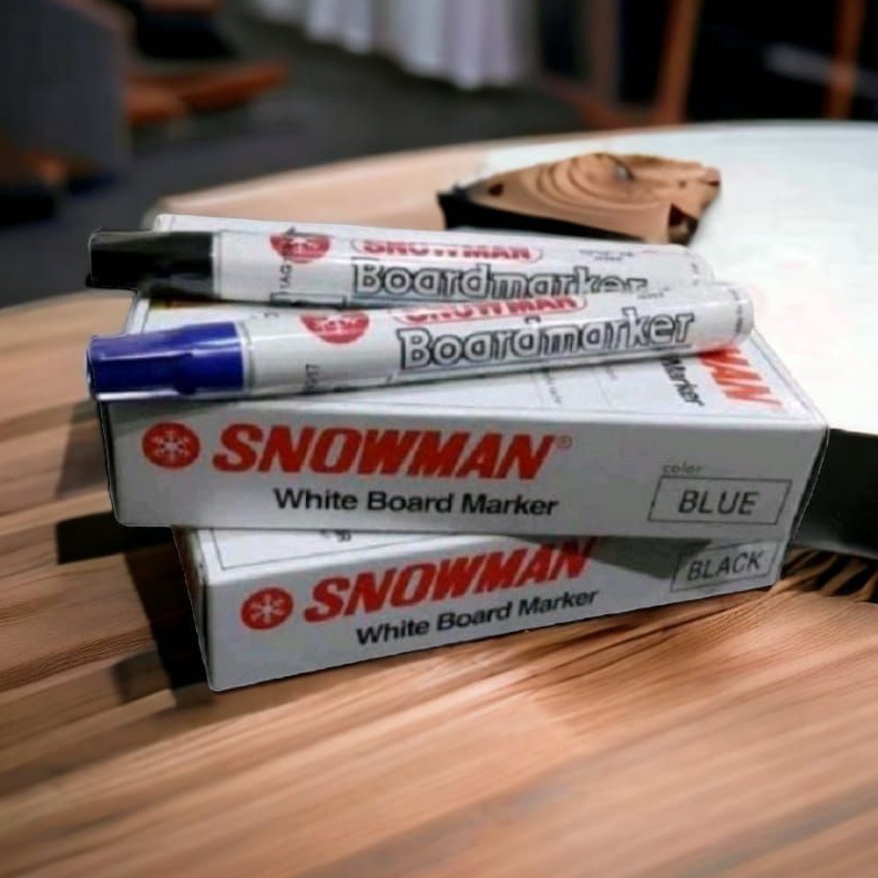 

LUSINAN 12PCS SPIDOL SNOWMAN WHITEBOARD MATKER HITAM BG12 BISA DIHAPUS f BK2