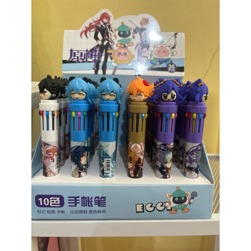 

1 BOX PEN 10 WARNA GENGSHIN TERBARU ISI 36