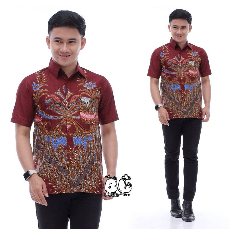 Hem Batik Motif Majapahit marun