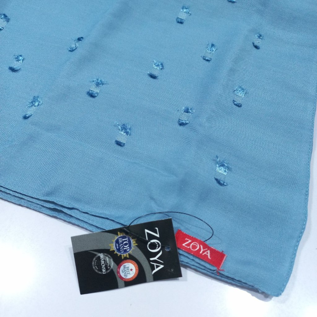 ZOYA  PLAIN SCARF Feather Square Hijab Jilbab Kerudung Scarf Poly Cotton Polikatun Polos 115x115cm M