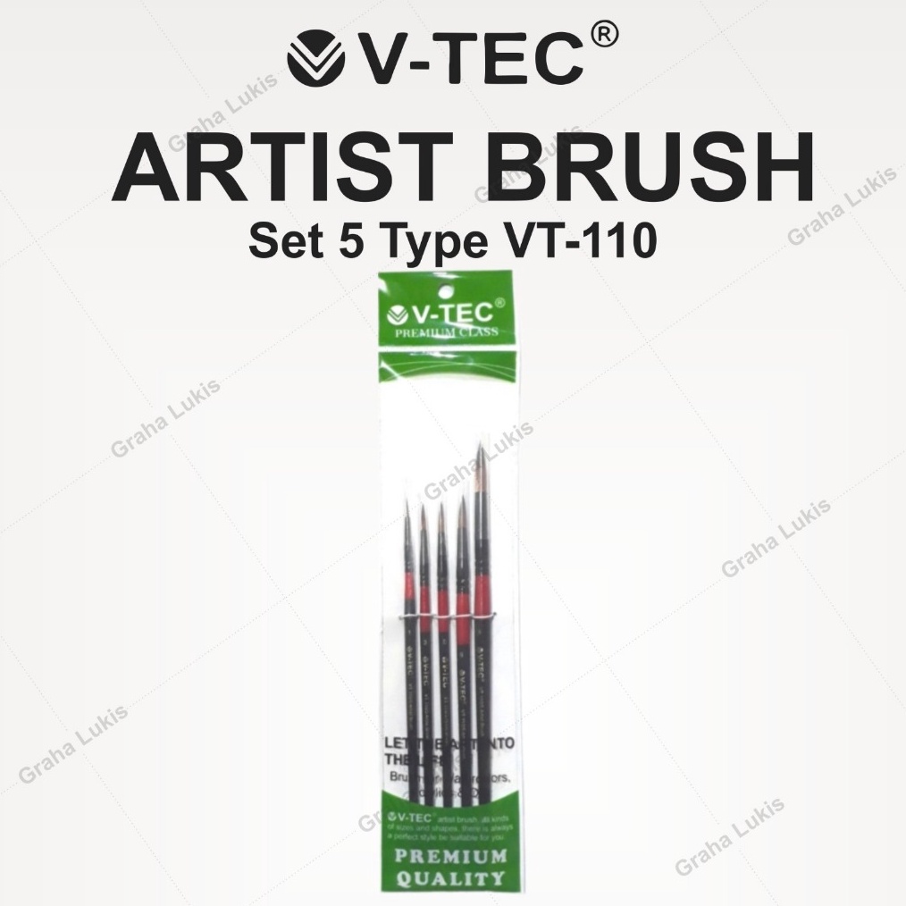 

VTec Round Brush VT11 Set 5 Kuas Lukis Set 5 d L4D6